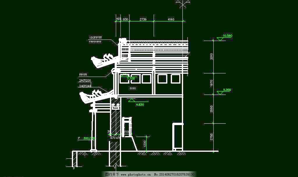 古建筑門檐_室內(nèi)圖紙_CAD素材_
