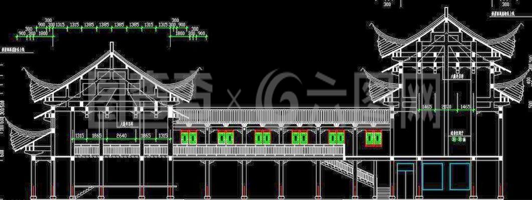 古建筑祠堂戲臺 剖面